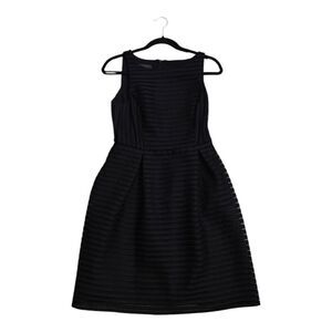 Metaphor Black Textured Sleeveless Midi Dress